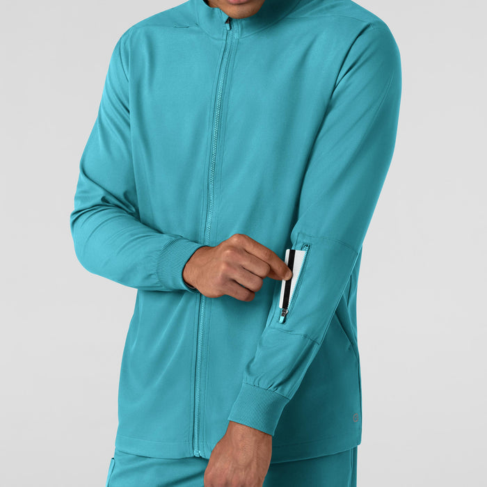 Boundless Men's Warm Up Jacket Teal side detail 1