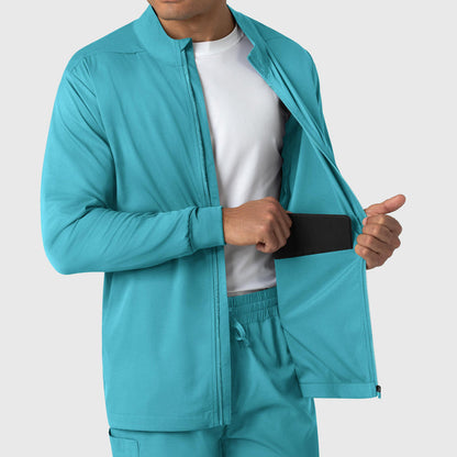 Boundless Men's Warm Up Jacket Teal side detail 2
