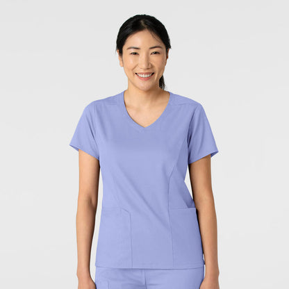 Boundless Women's 2-Pocket V-Neck Scrub Top - Ceil Blue