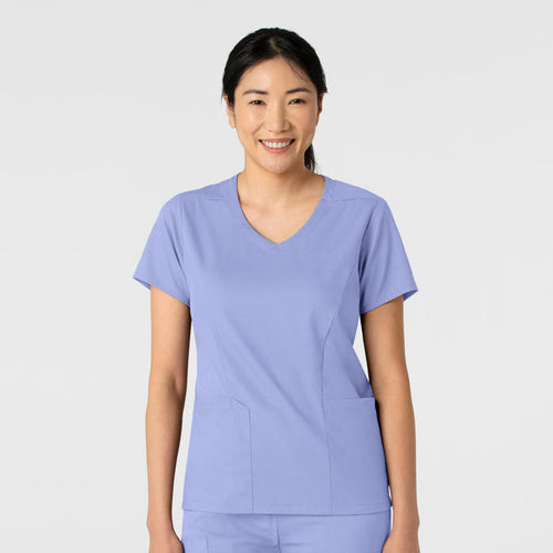 Boundless Women's 2-Pocket V-Neck Scrub Top - Ceil Blue