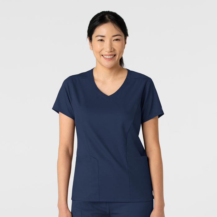 Boundless Women's 2-Pocket V-Neck Scrub Top - Navy