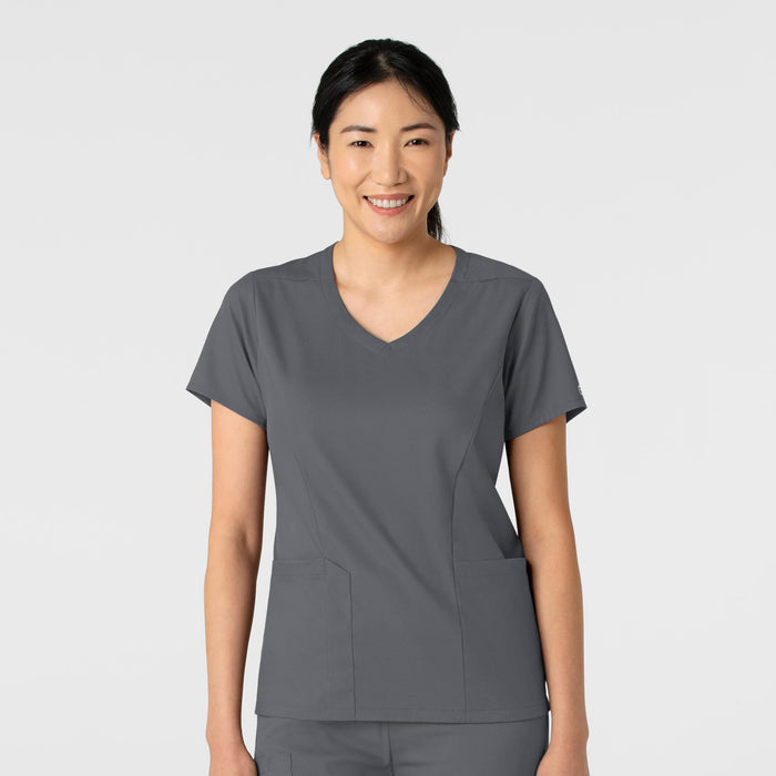 Boundless Women's 2-Pocket V-Neck Scrub Top - Pewter