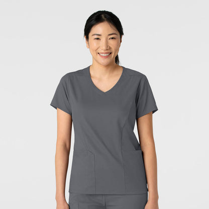 Boundless Women's 2-Pocket V-Neck Scrub Top - Pewter