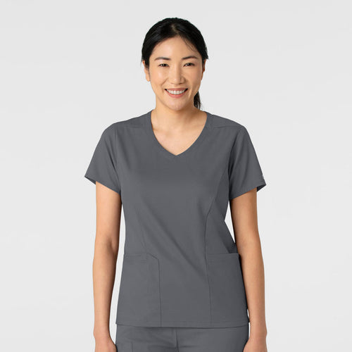 Boundless Women's 2-Pocket V-Neck Scrub Top - Pewter