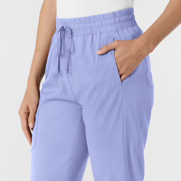 Boundless Women's Bootcut Scrub Pant Ceil Blue hemline detail