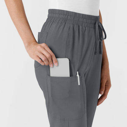 Boundless Women's Bootcut Scrub Pant Pewter side detail 2