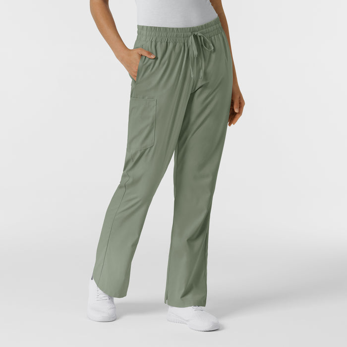 Boundless Women's Bootcut Scrub Pant Sage side view