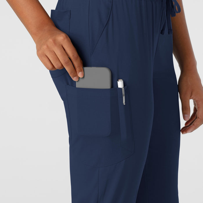 Boundless Women's Jogger Scrub Pant Navy front detail
