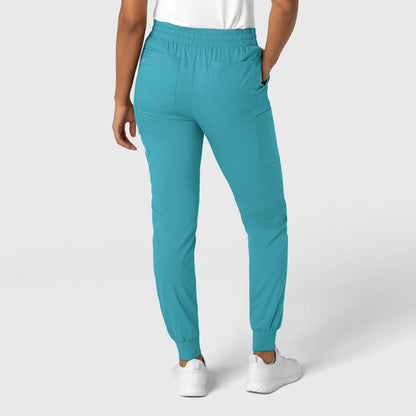 Boundless Women's Jogger Scrub Pant Teal back view