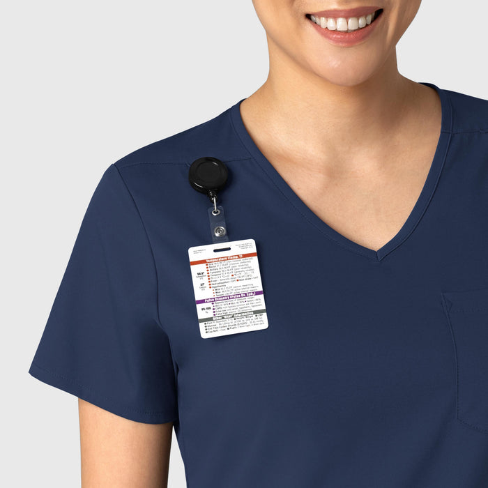 Boundless Women's Tuck-In Scrub Top Navy front detail