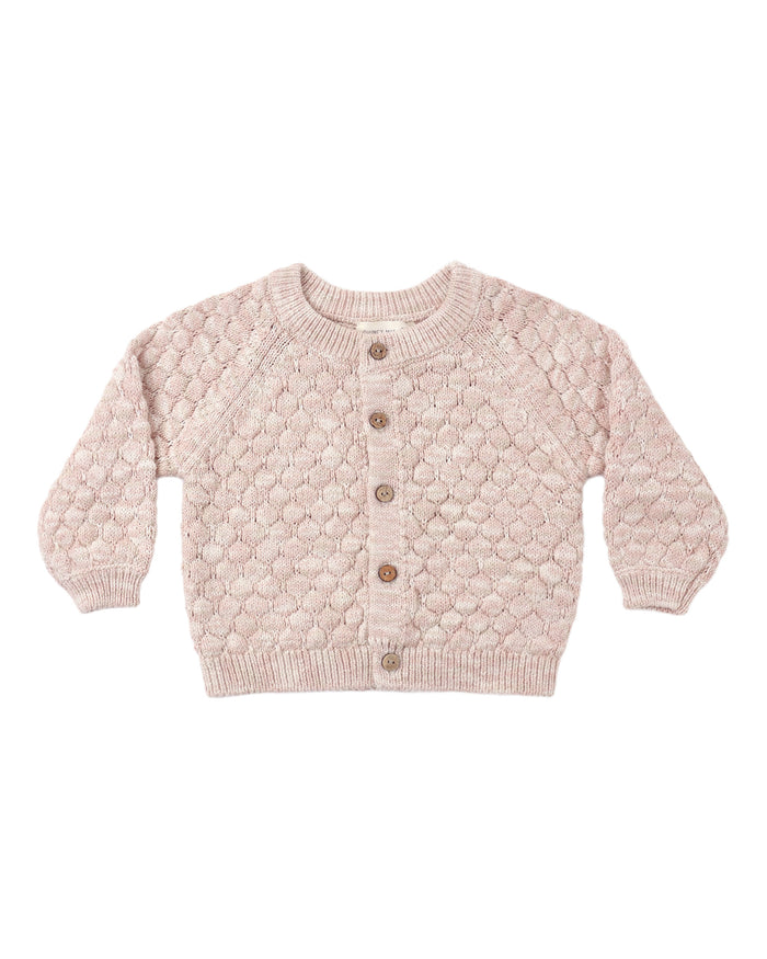 Bubble Knit Cardigan ll Dusty Rose Speckle
