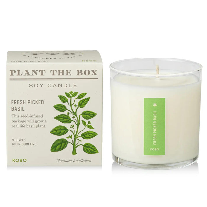 Candle - Fresh Picked Basil with Plantable Box by KOBO