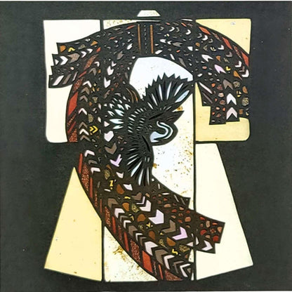 Card - Kimono Square Fine Art by Mia Yoshihara