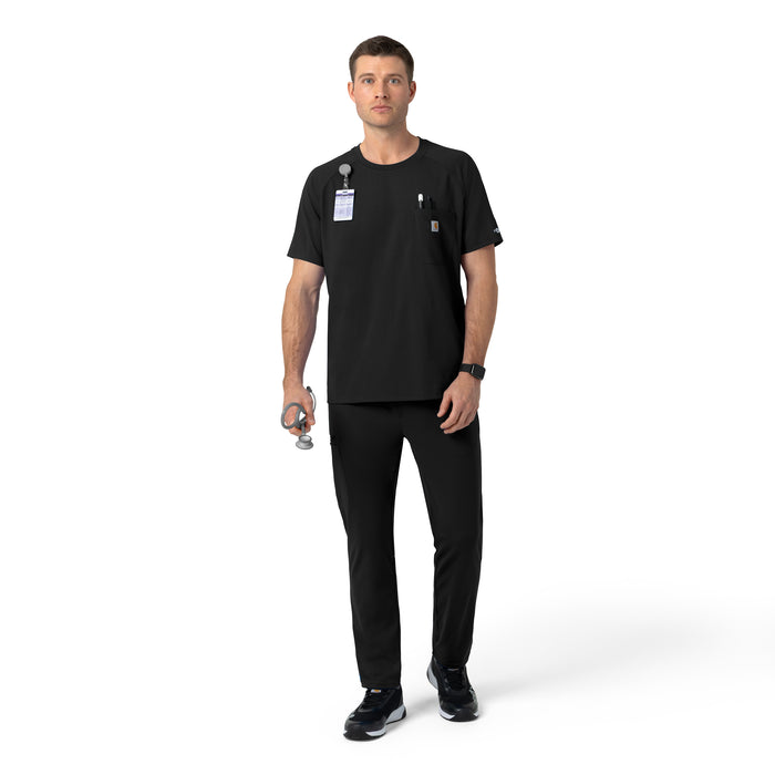 Force Cross-Flex Knit Men's Crew Neck Scrub Top Black full scrub set