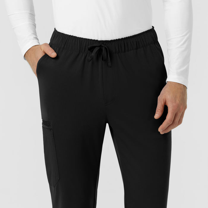 Force Cross-Flex Knit Men's Straight Leg Tapered Scrub Pant Black side detail 2