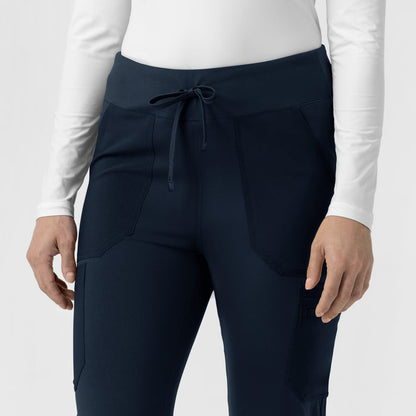 Force Cross-Flex Knit Women's Modern Scrub Pant Navy hemline detail