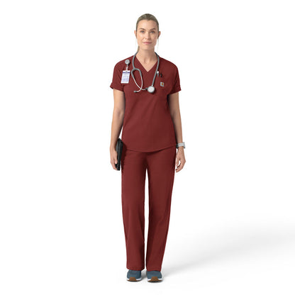 Force Cross-Flex Knit Women's V-Neck Scrub Top Amber Terrain full scrub set