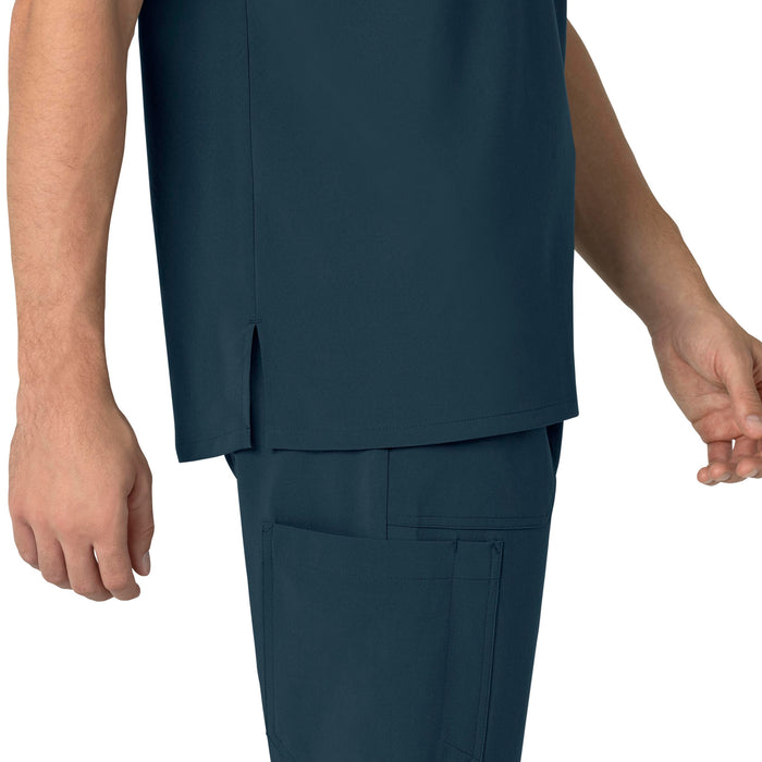 Force Cross-Flex Men's Henley Scrub Top Navy front detail