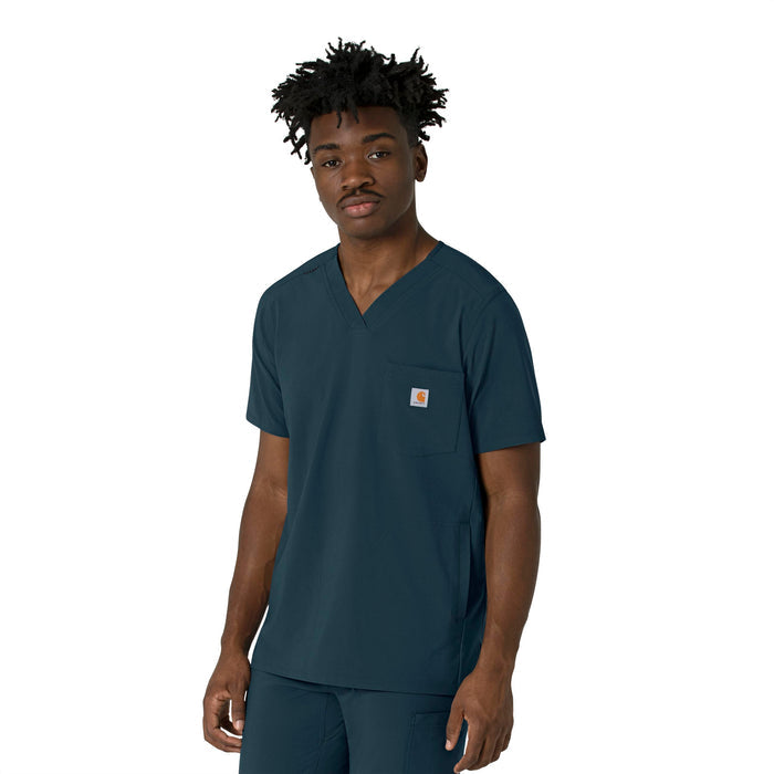 Force Cross-Flex Men's V-Neck Scrub Top Navy side view