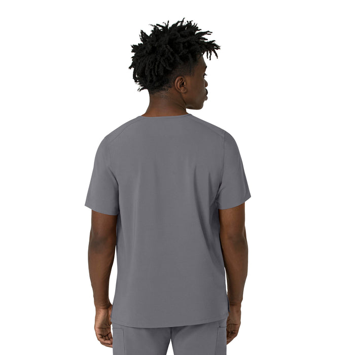 Force Cross-Flex Men's V-Neck Scrub Top Pewter back view
