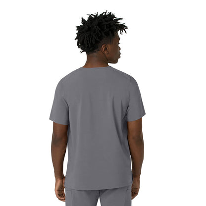 Force Cross-Flex Men's V-Neck Scrub Top Pewter back view