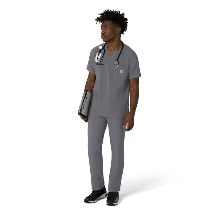 Force Cross-Flex Men's V-Neck Scrub Top Pewter full scrub set