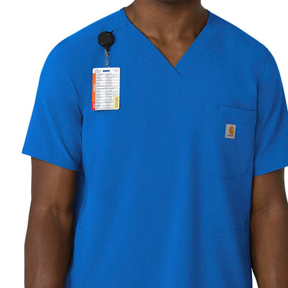 Force Cross-Flex Men's V-Neck Scrub Top Royal front detail