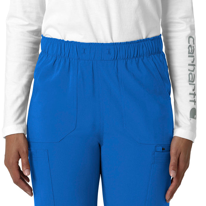 Force Cross-Flex Women's Straight Leg Cargo Scrub Pant Royal front detail