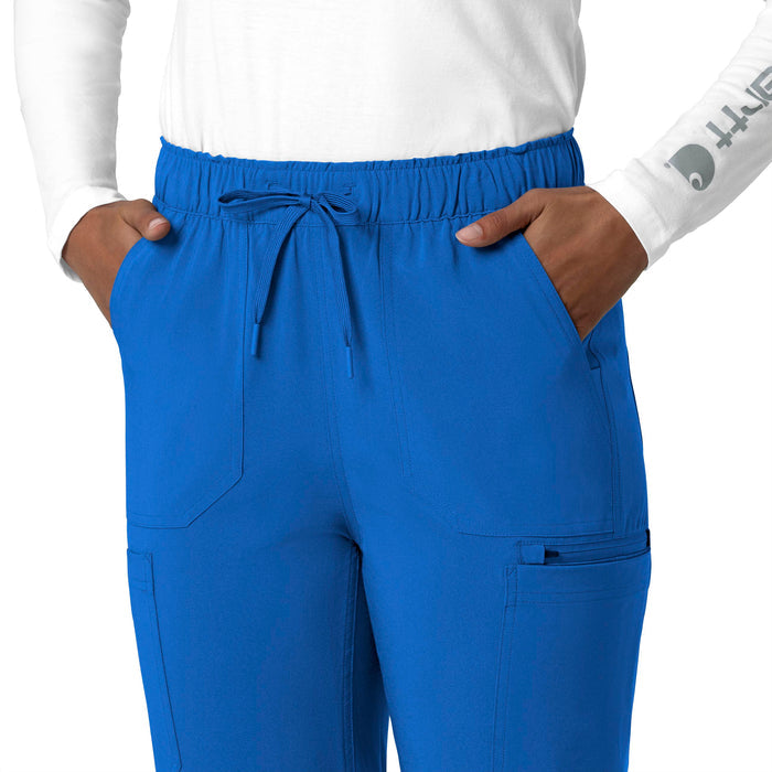 Force Cross-Flex Women's Straight Leg Cargo Scrub Pant Royal side detail 2