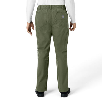 Carhartt Force Essentials Men's Straight Leg Cargo Scrub Pant - Olive back view