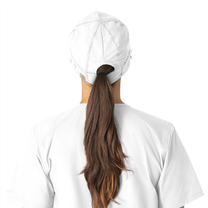 Force Essentials Unisex Beanie Scrub Cap White back view