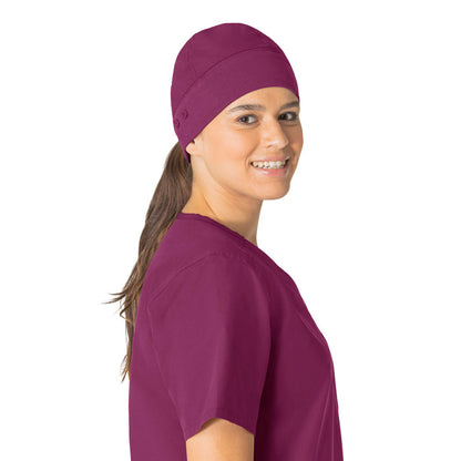 Force Essentials Unisex Beanie Scrub Cap Wine front detail