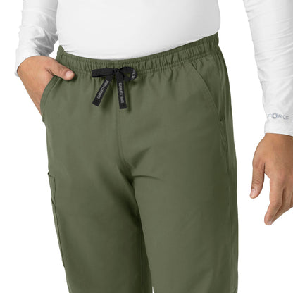 Force Essentials Unisex Elastic Waist Cargo Scrub Pant Olive side detail 2