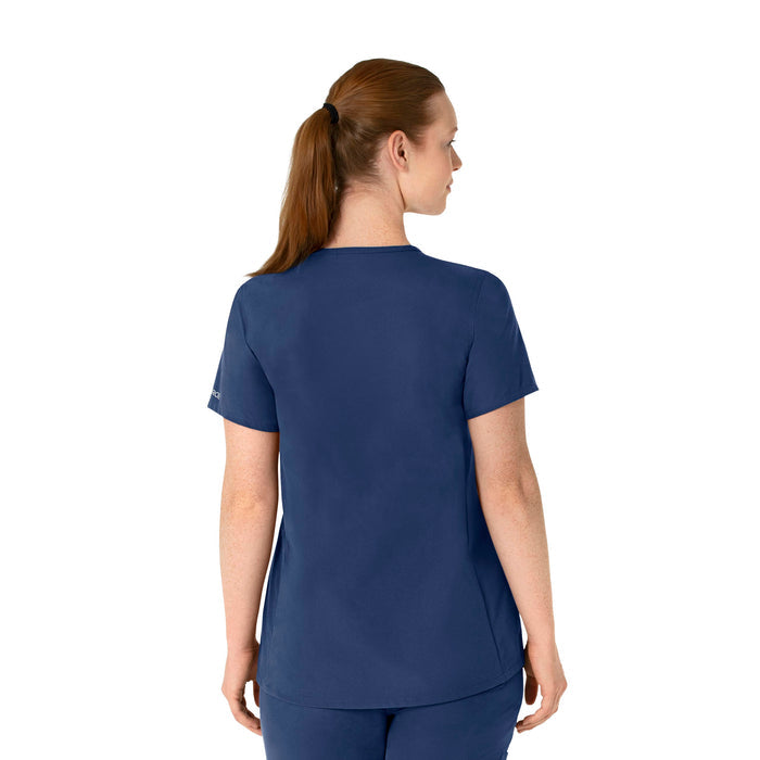 Force Essentials Women's Henley Maternity Scrub Top Navy back view