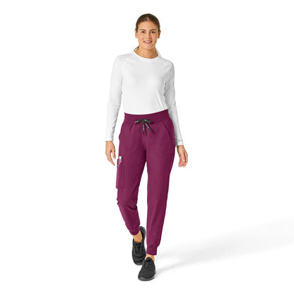 Force Essentials Women's Jogger Scrub Pant Wine full scrub set