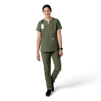 Force Essentials Women's Straight Leg Scrub Pant Olive full scrub set