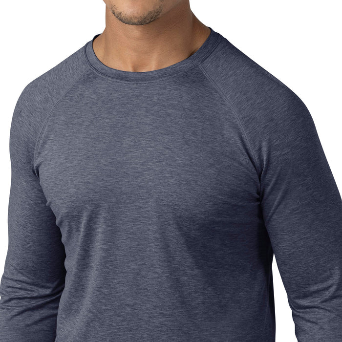 Force Sub-Scrubs Men's Performance Long Sleeve Tee Navy Heather side detail 1