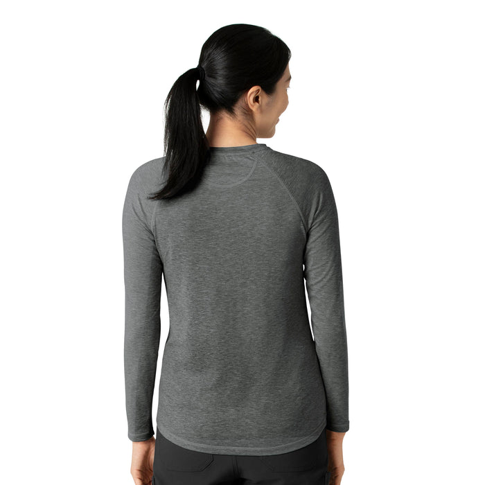 Force Sub-Scrubs Women's Performance Long Sleeve Tee Pewter Heather back view
