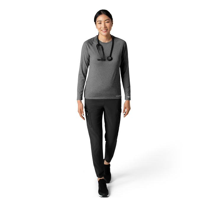 Force Sub-Scrubs Women's Performance Long Sleeve Tee Pewter Heather full scrub set