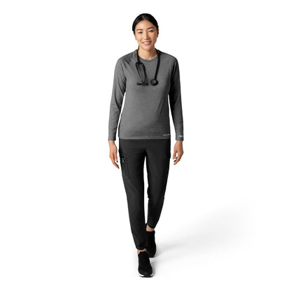 Force Sub-Scrubs Women's Performance Long Sleeve Tee Pewter Heather full scrub set