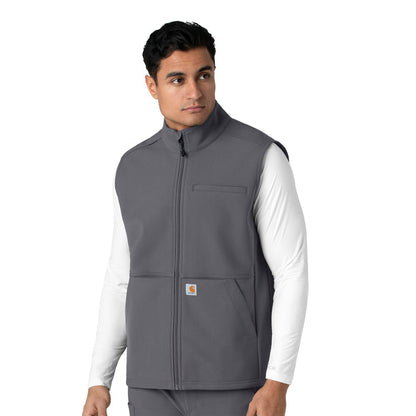 Rugged Flex Men's Bonded Fleece Vest Pewter side view