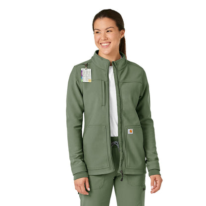 Rugged Flex Women's Bonded Fleece Jacket Olive side view