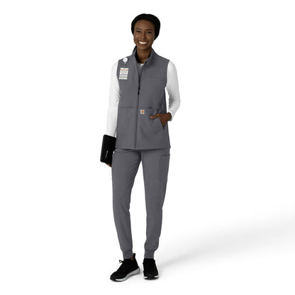 Rugged Flex Women's Bonded Fleece Vest Pewter full scrub set