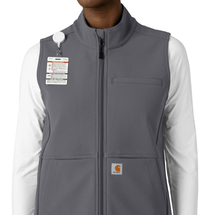 Rugged Flex Women's Bonded Fleece Vest Pewter front detail