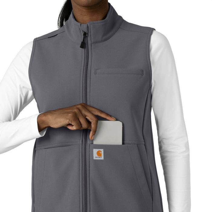 Rugged Flex Women's Bonded Fleece Vest Pewter side detail 1