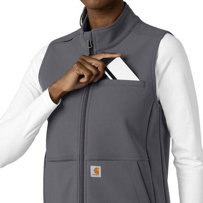 Rugged Flex Women's Bonded Fleece Vest Pewter side detail 2