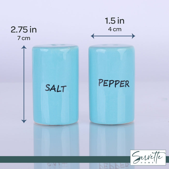 Ceramic Salt & Pepper Shakers - Blue