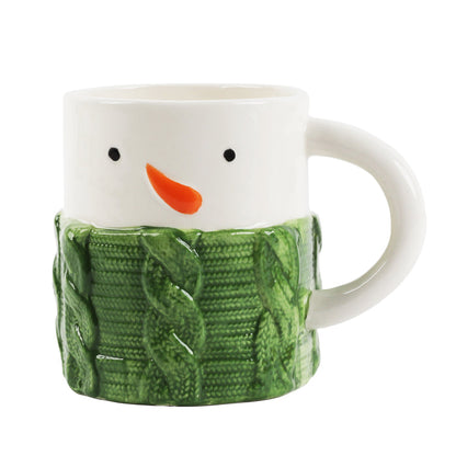 Christmas Mugs Green Sweater Holiday Winter Mugs