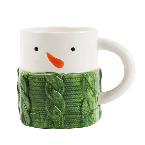 Christmas Mugs Green Sweater Holiday Winter Mugs