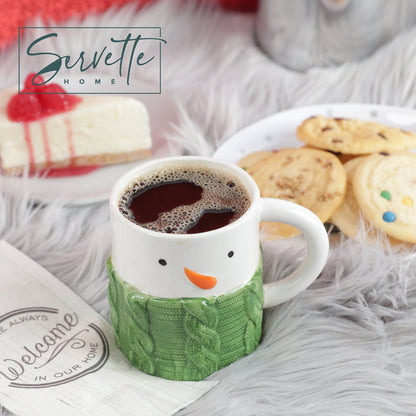 Christmas Mugs Green Sweater Holiday Winter Mugs